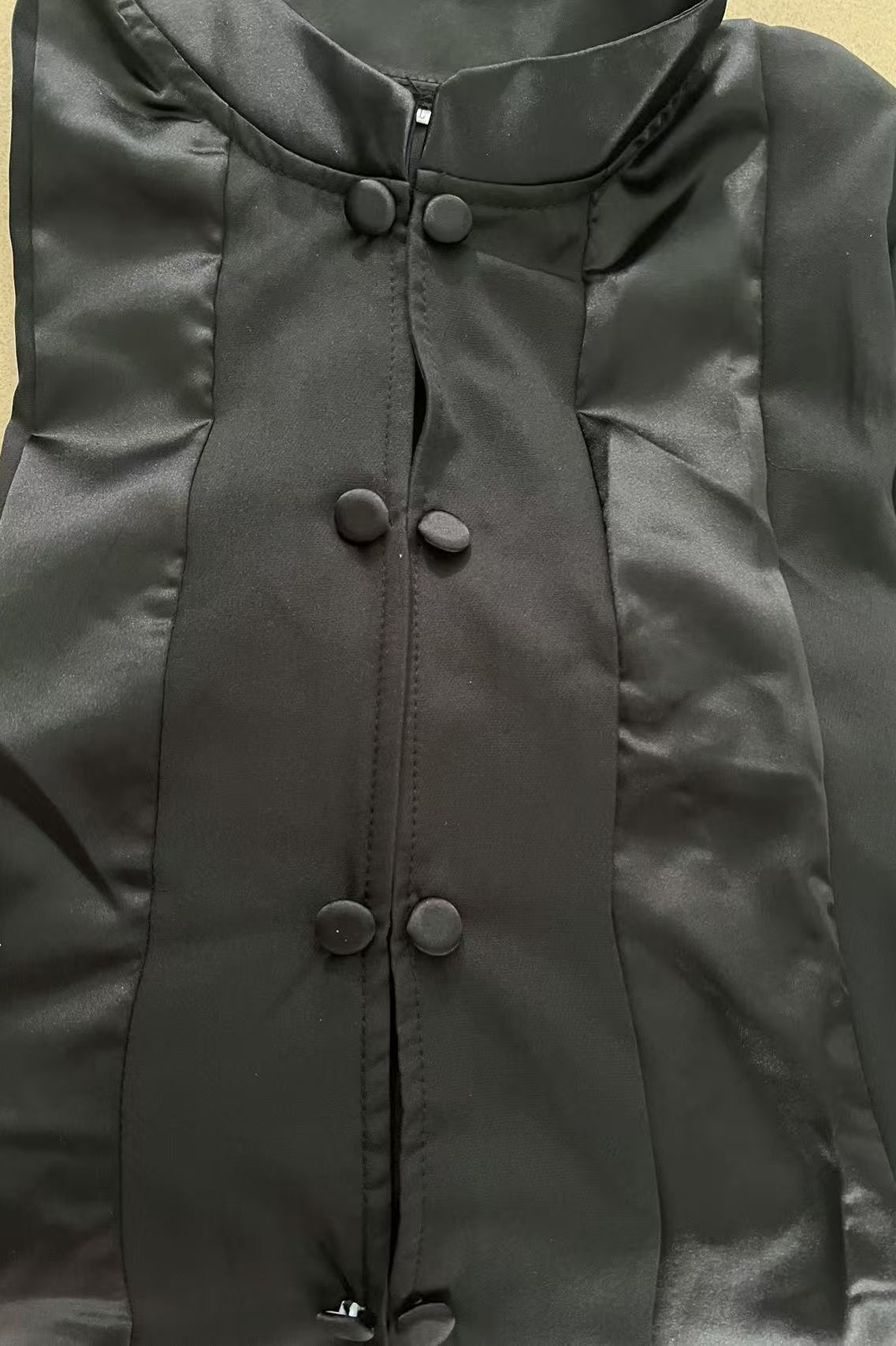 Spring arrival loose black leather jacket with large buttons and collar