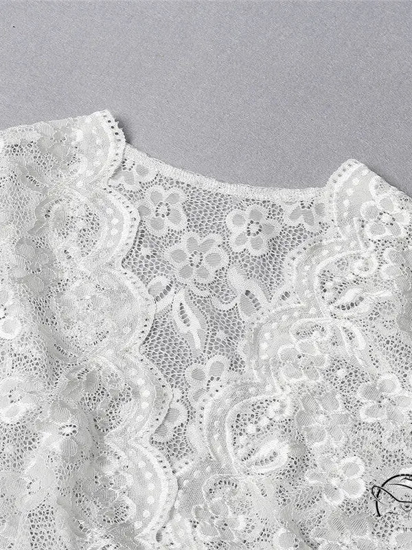 Lace Crochet Stitching Lingerie Set