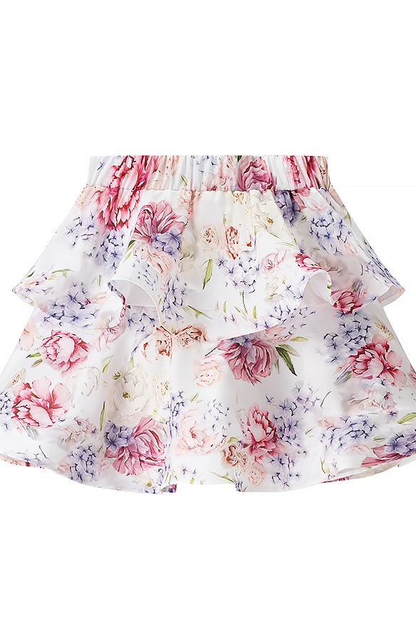 Langry fashion enchanting halter top with floral tiered skirt