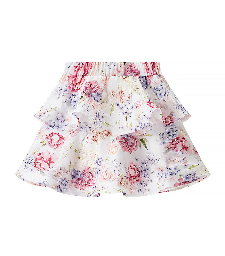 Langry fashion enchanting halter top with floral tiered skirt