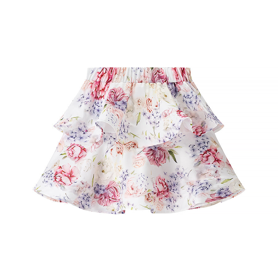 Langry fashion enchanting halter top with floral tiered skirt