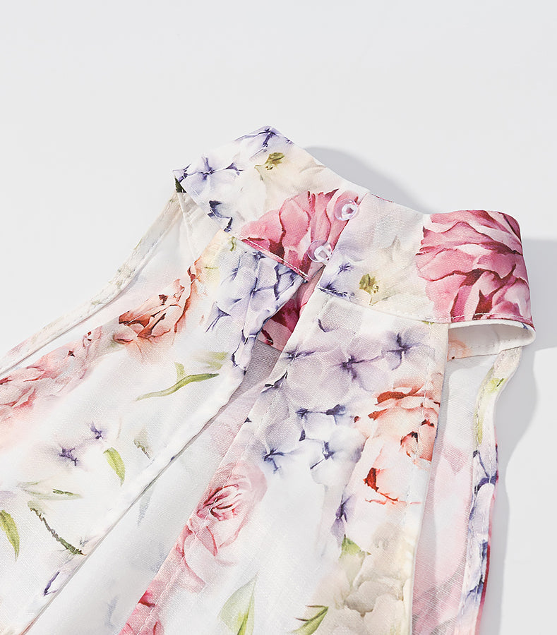 Langry fashion enchanting halter floral chiffon top skirt set