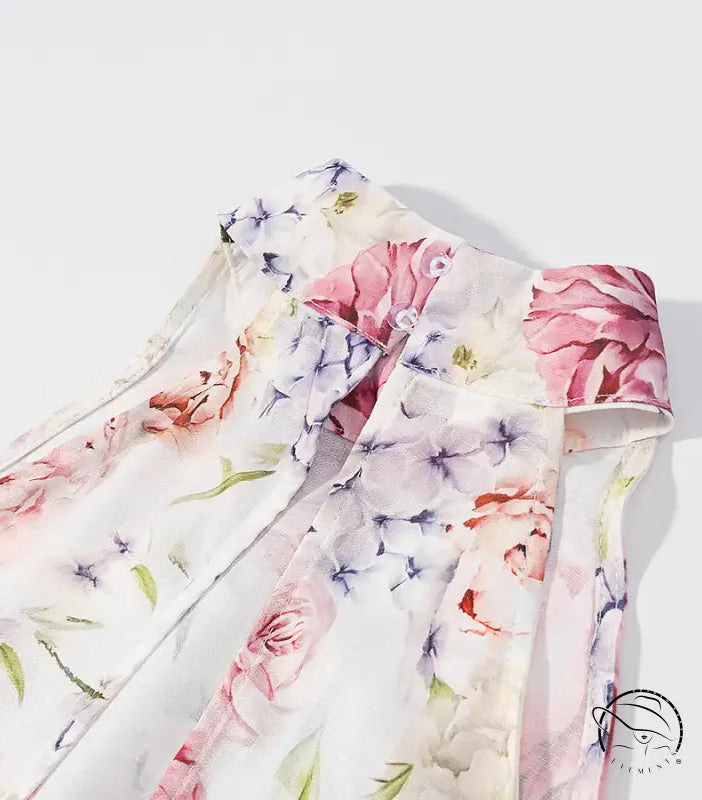 Enchanting langry fashion floral chiffon halter top and skirt set