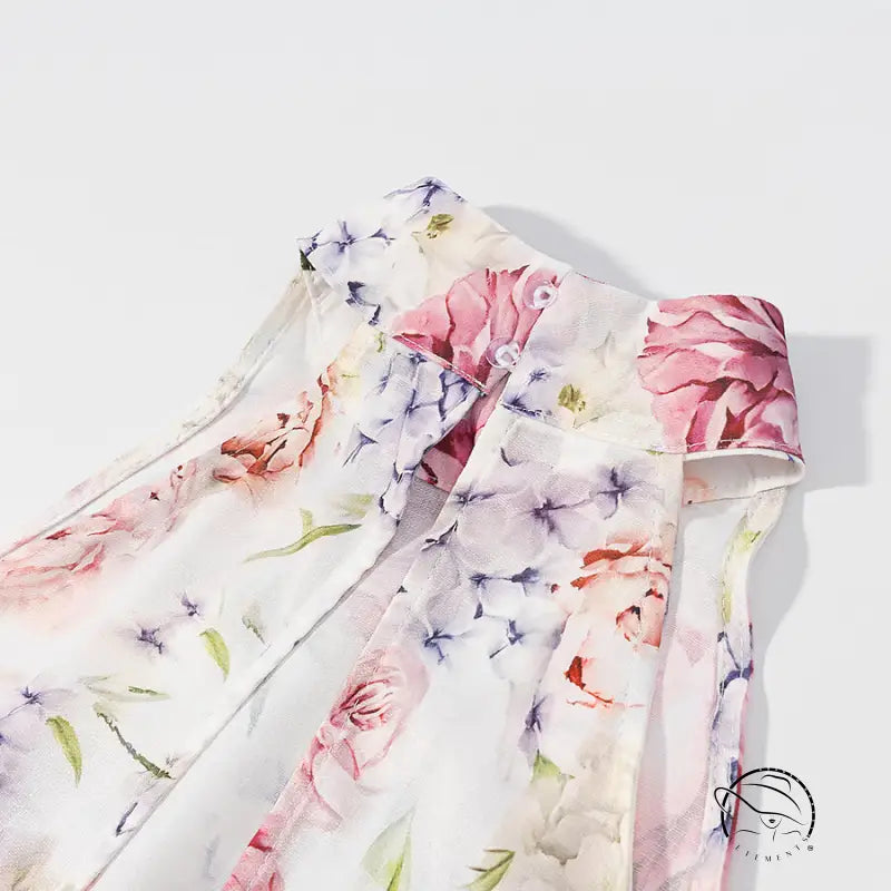 Enchanting langry fashion floral chiffon halter top and skirt set