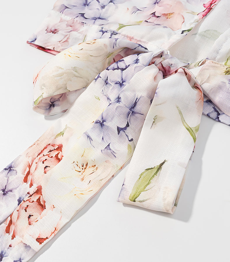 Langry enchanting halter floral skirt set in pastel scarf print