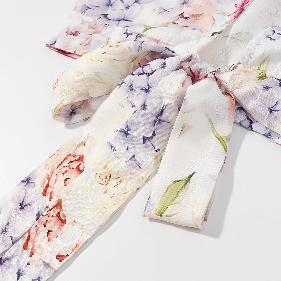 Langry enchanting halter floral skirt set in pastel scarf print