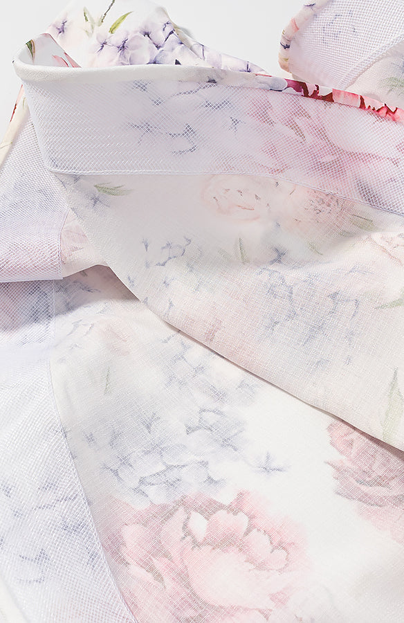 Langry fashion floral print baby blanket in enchanting pastel two-piece set