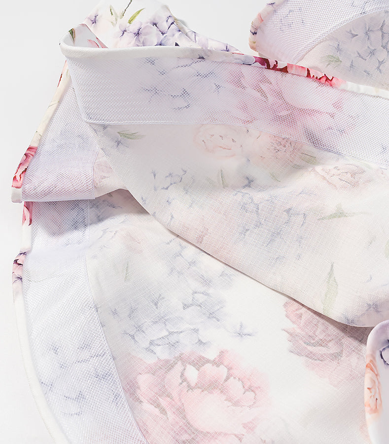 Langry fashion floral print baby blanket in enchanting pastel two-piece set