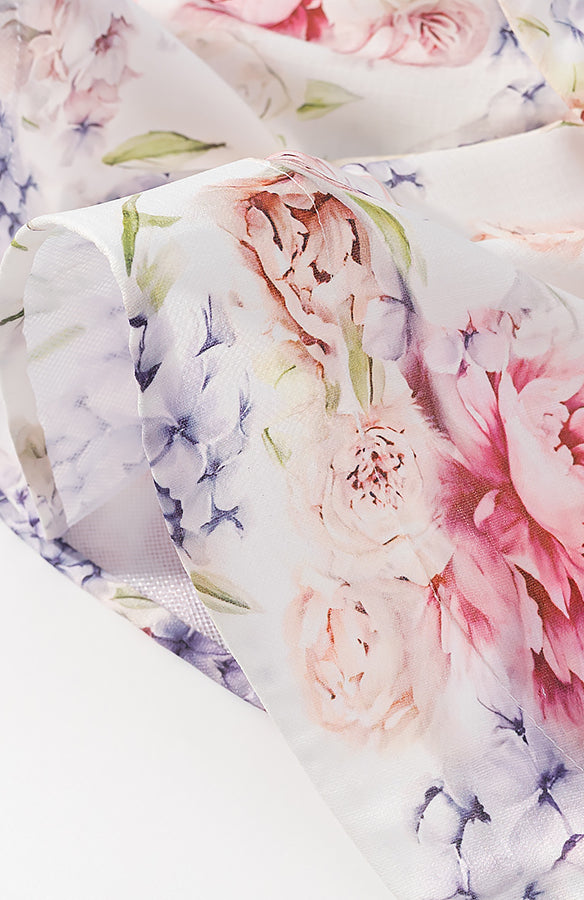 Langry fashion enchanting halter floral chiffon scarf in pink purple hues