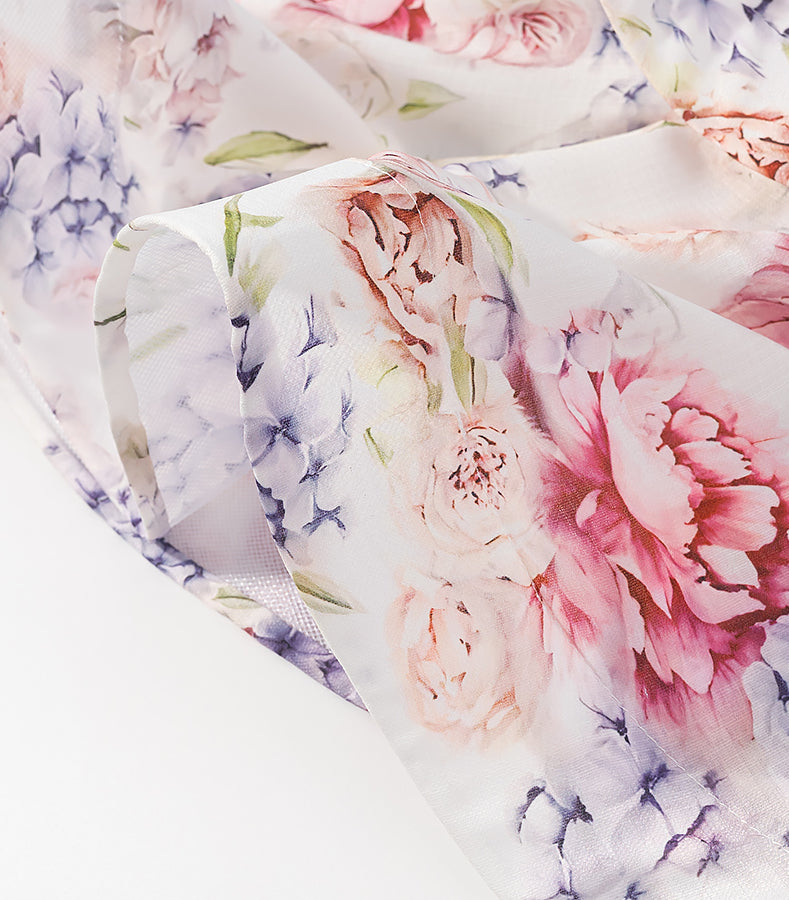 Langry fashion enchanting halter floral chiffon scarf in pink purple hues