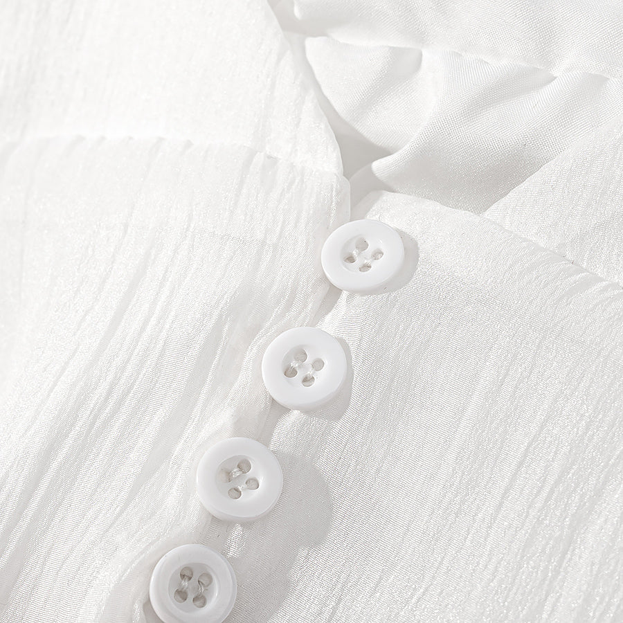 Vintage Collared Edge Deep Short Dress