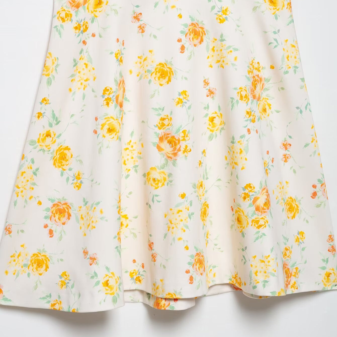 Langry fashion white floral print poplin dress with bowknot