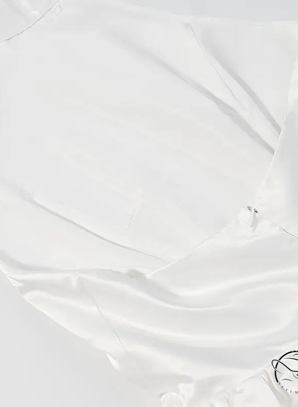 Elegant fitted waist bowknot lace up dress with white silk blouse