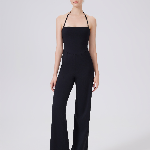 Yoga Chest Pad Halter Two Way Wear Sports Fitness Running one Piece Straight Leg Pants