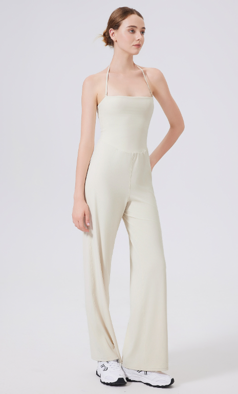 Yoga Chest Pad Halter Two Way Wear Sports Fitness Running one Piece Straight Leg Pants