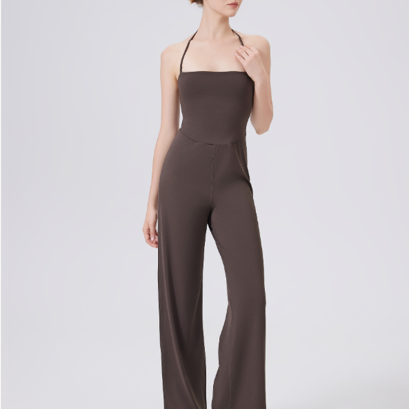 Yoga Chest Pad Halter Two Way Wear Sports Fitness Running one Piece Straight Leg Pants