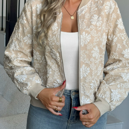 Jacquard Loose Slimming Office Casual Top Coat