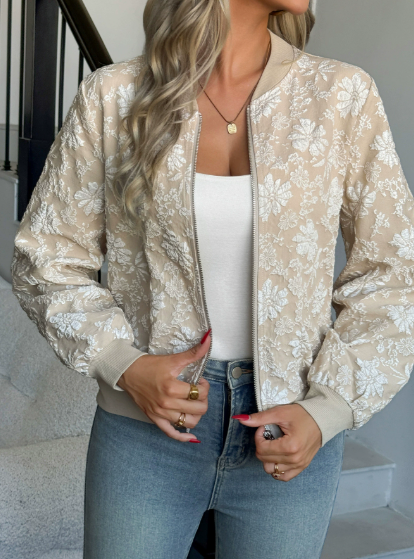 Jacquard Loose Slimming Office Casual Top Coat