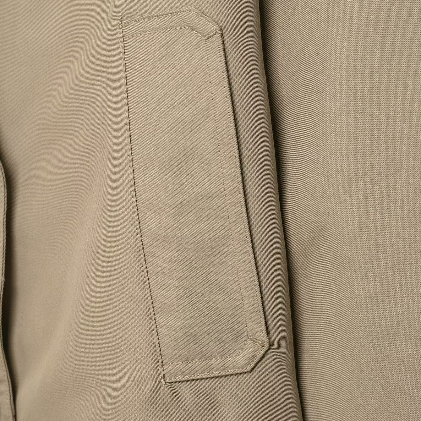 Langry double breasted beige canvas laptop sleeve with white stitching and pocket