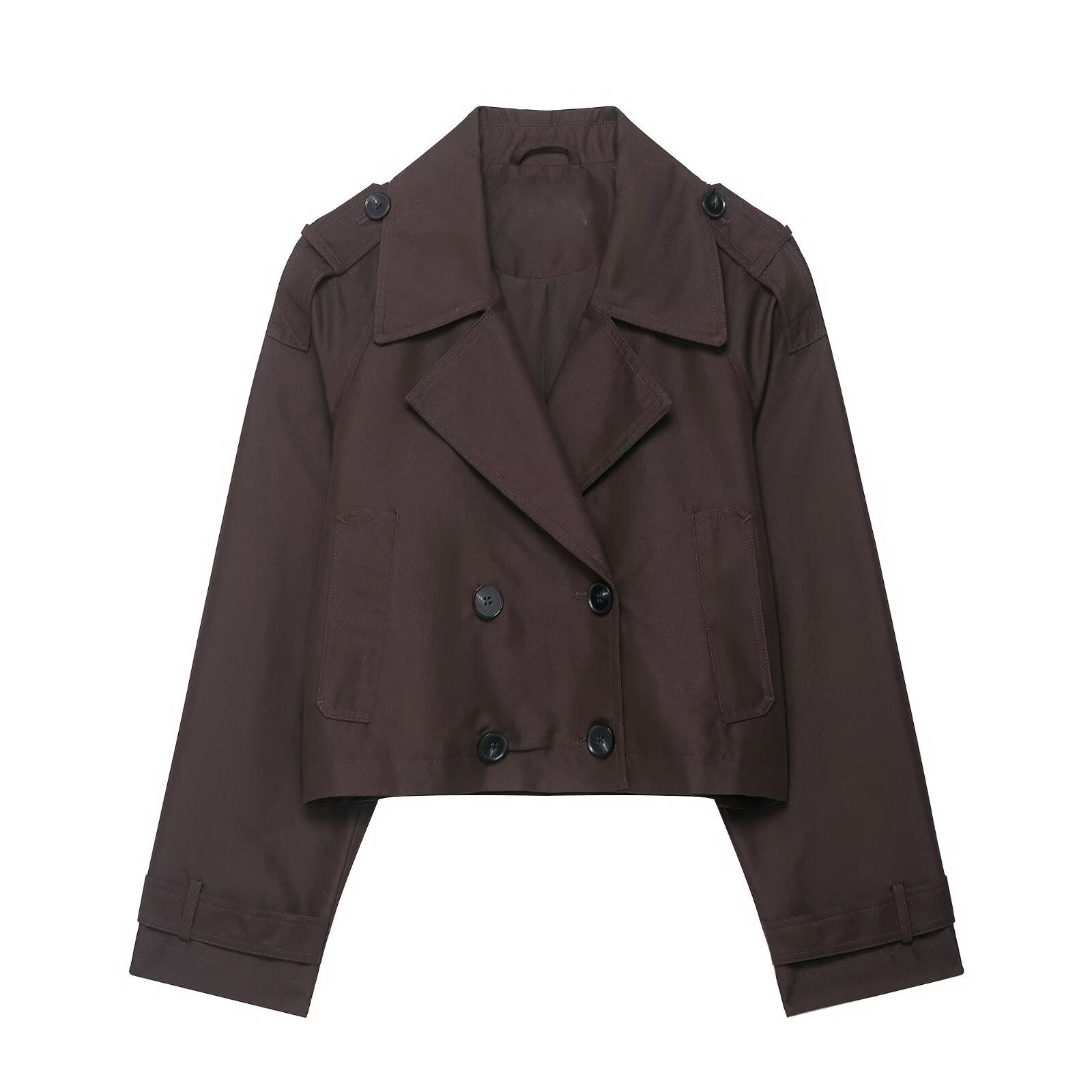 Brown double breasted blazer with lapels in Langry fashion