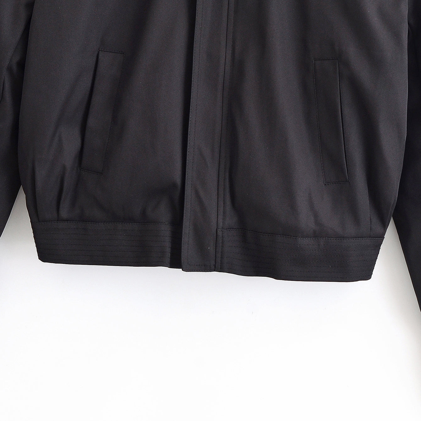 Langry fashion black zip-up bomber jacket with fur collar and ribbed cuffs