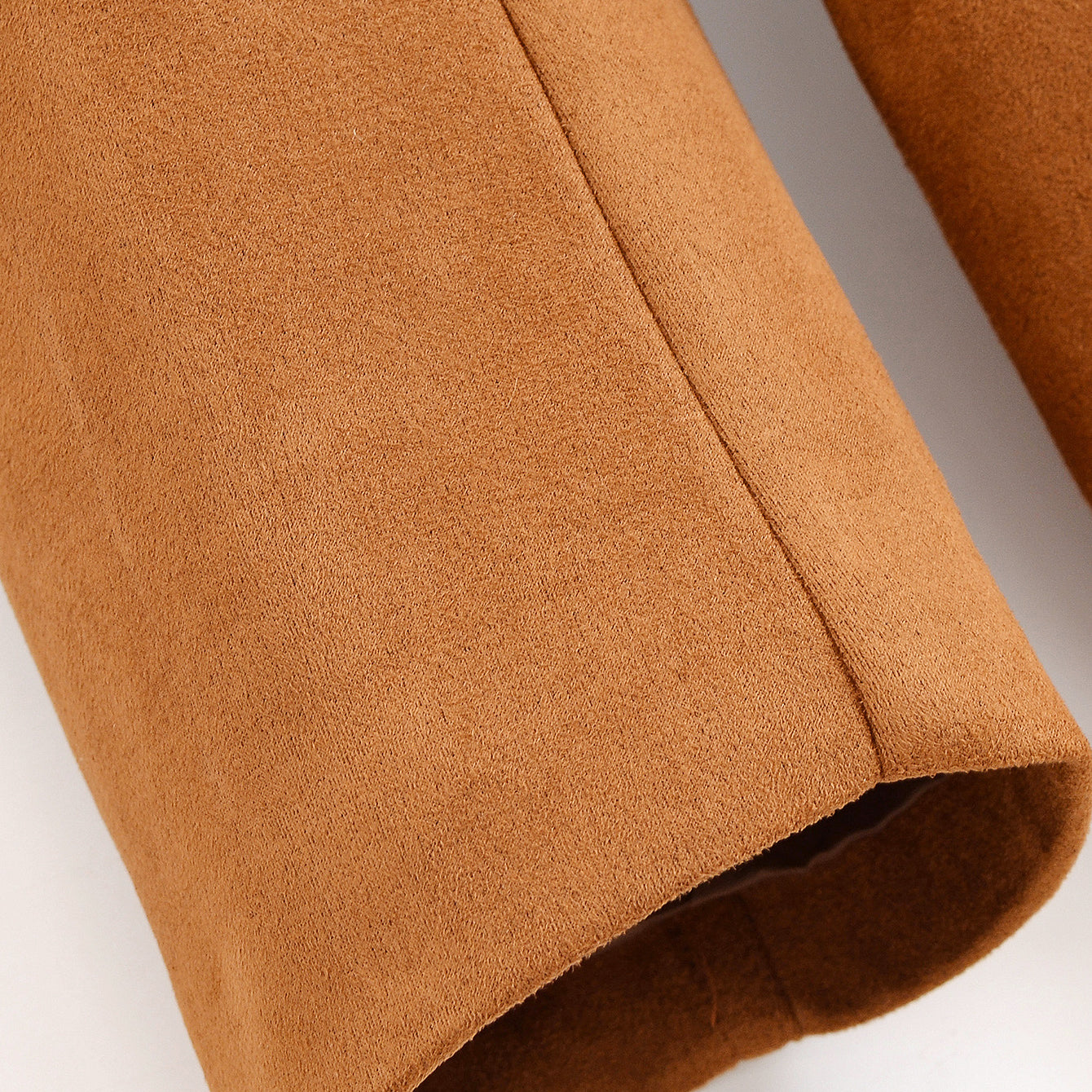 Elegant langry fashion suede blazer in brown with rolled cuffs and buttons