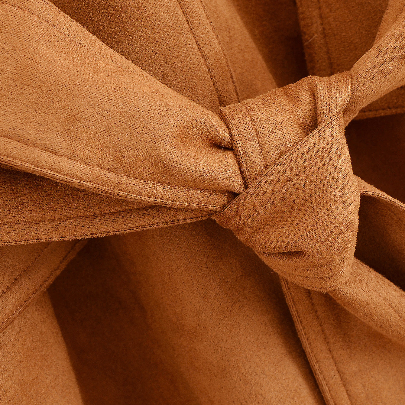 Elegant camel-colored suede blazer with bow tie closure in Langry fashion