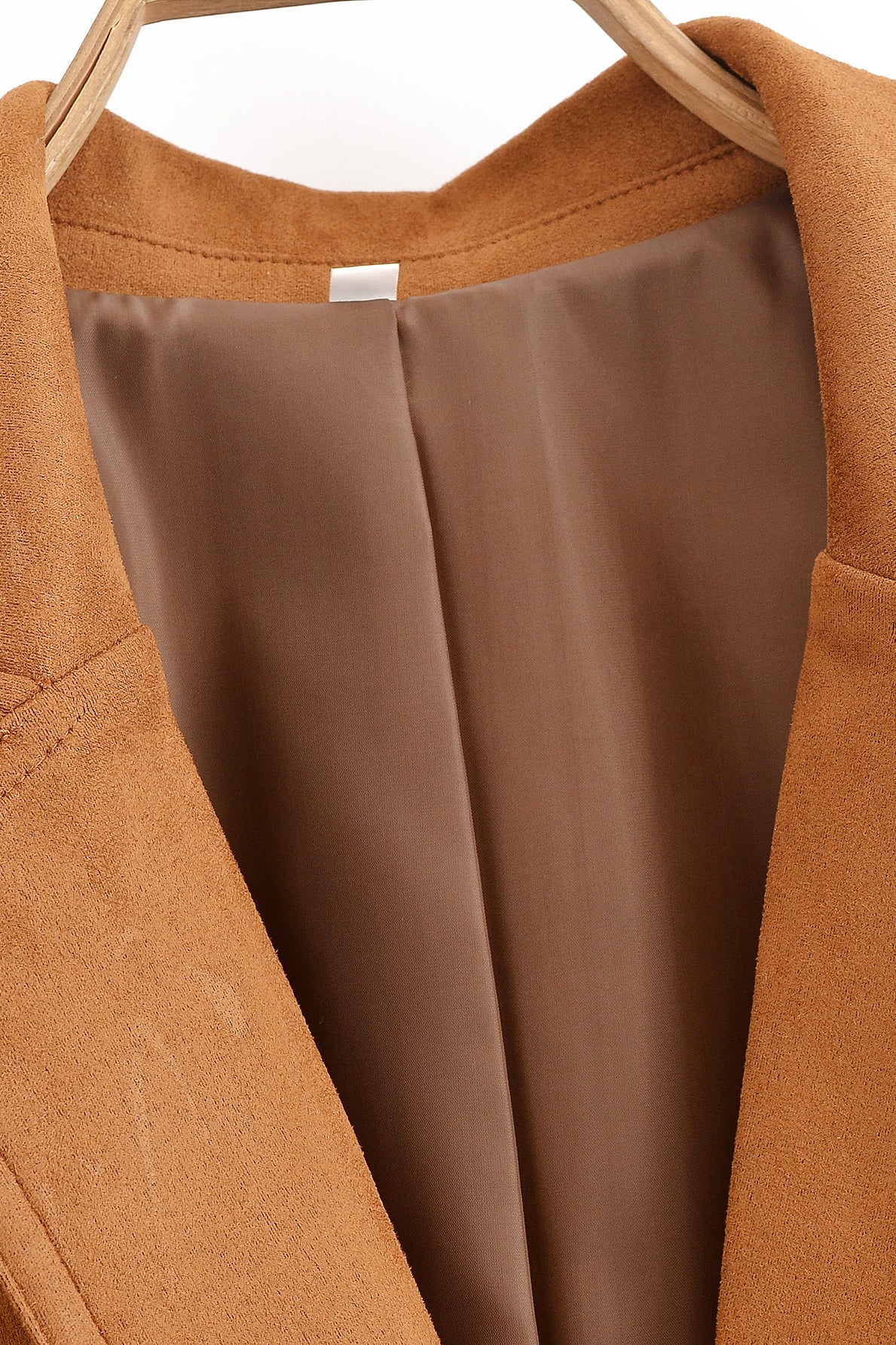 Elegant Langry lace-up camel suede blazer in fashion ملابس