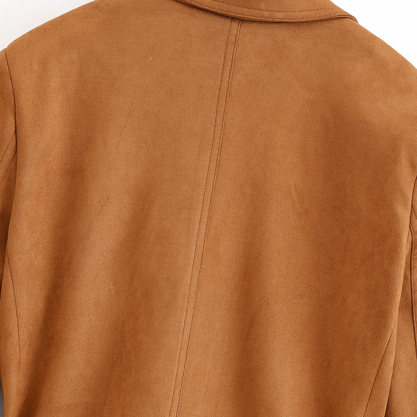 Elegant langry camel wool coat with double-breasted fashion blazer