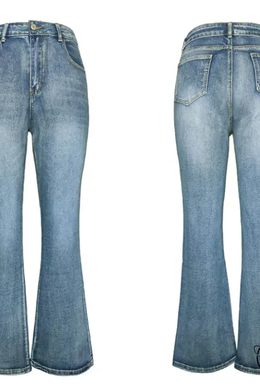 Retro High Waist Thickened Jeans