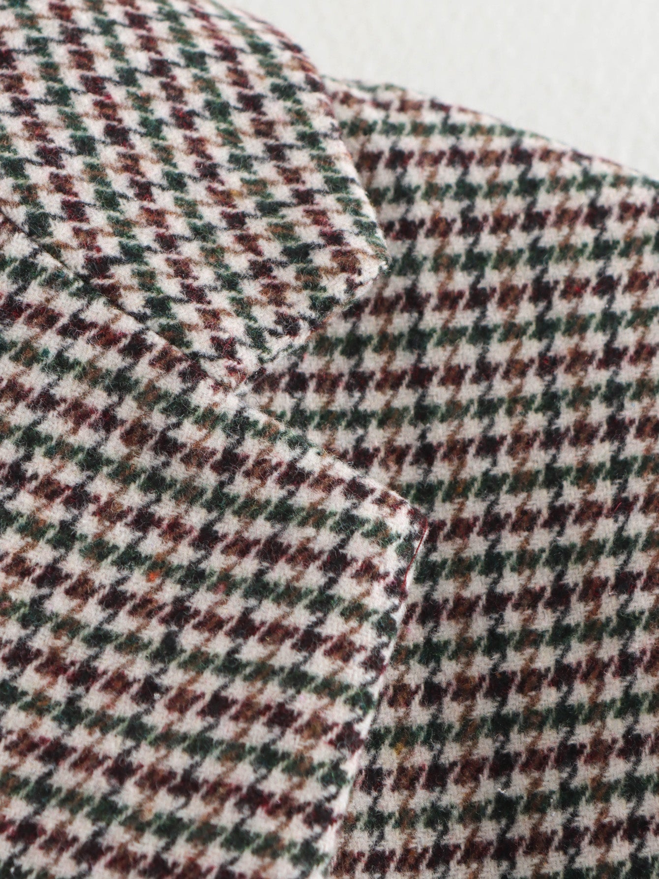 Langry fashion plaid wool jacket in green, red, white retro blazer