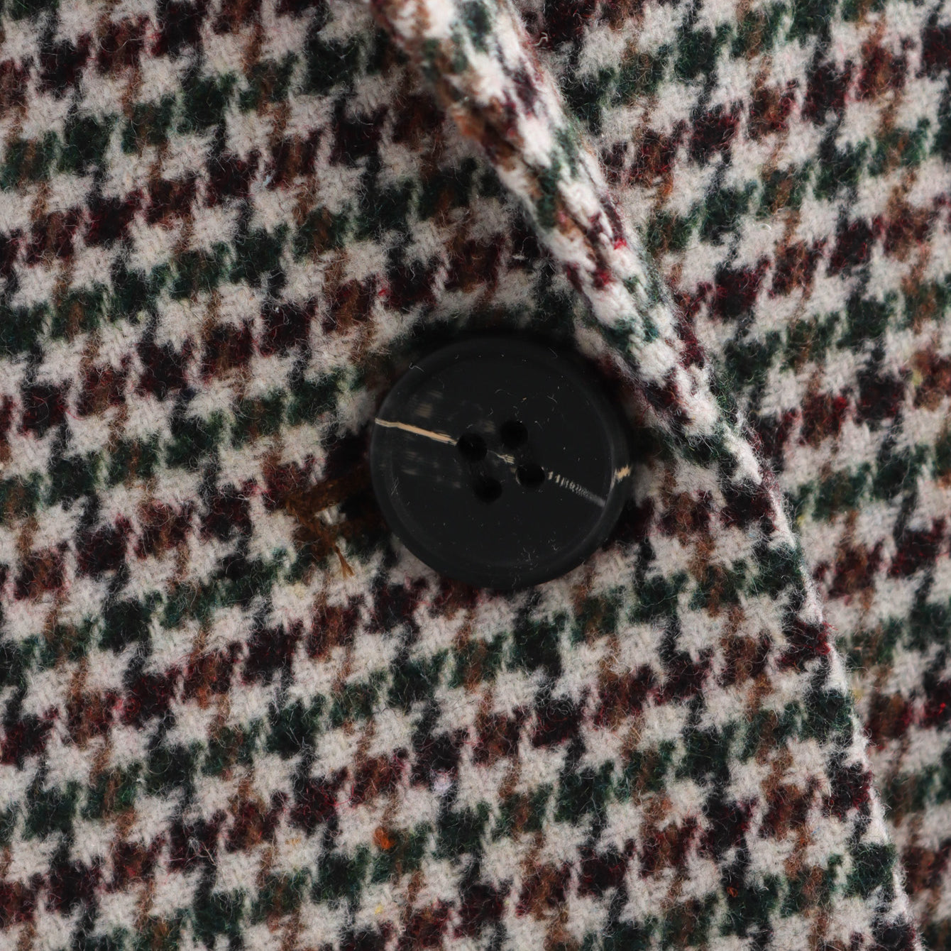Langry fashion brown green houndstooth blazer button with black thread
