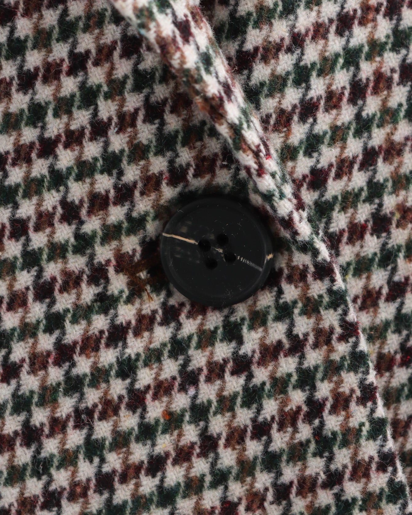Langry fashion brown green houndstooth blazer button with black thread