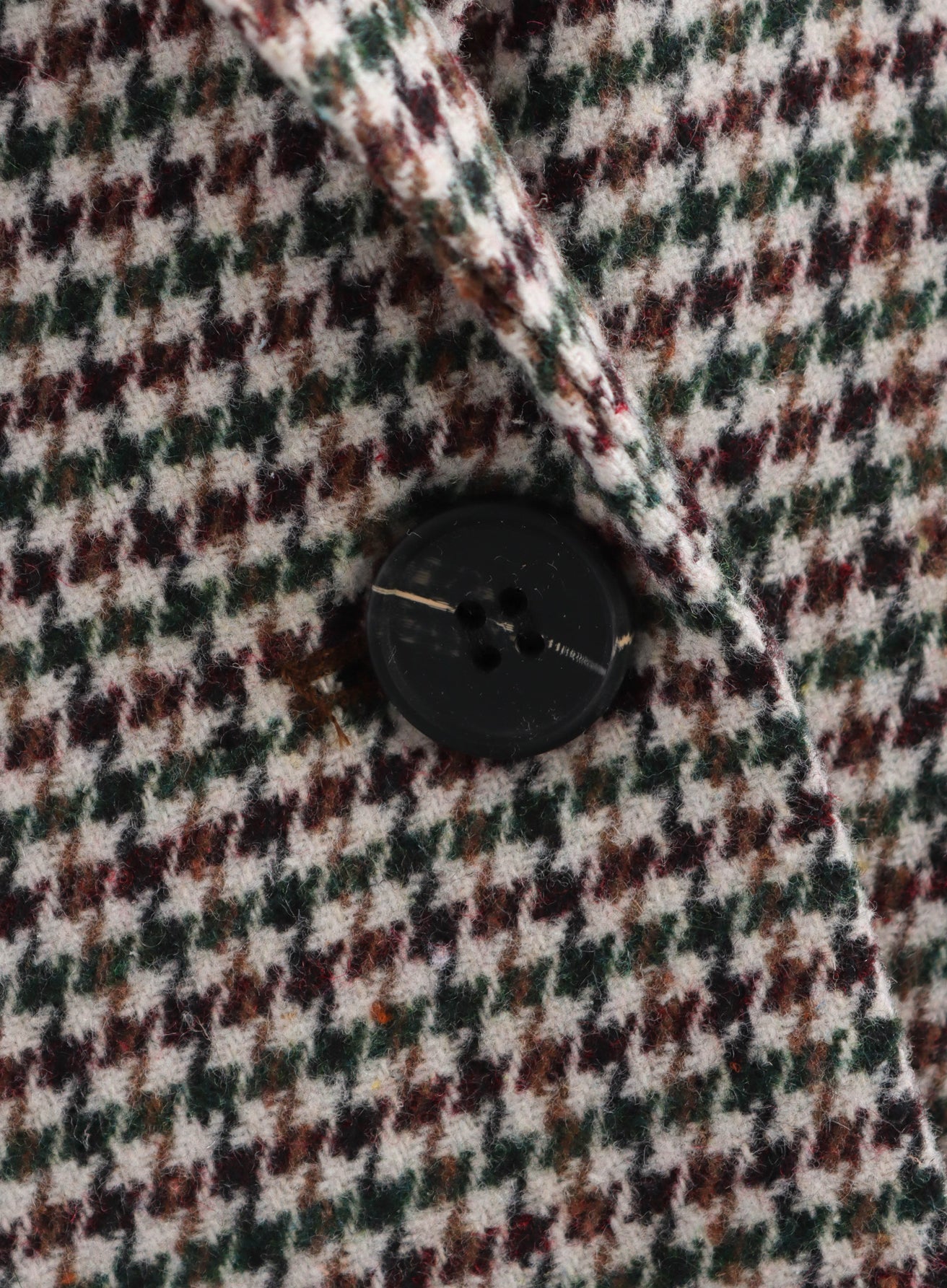 Langry fashion brown green houndstooth blazer button with black thread