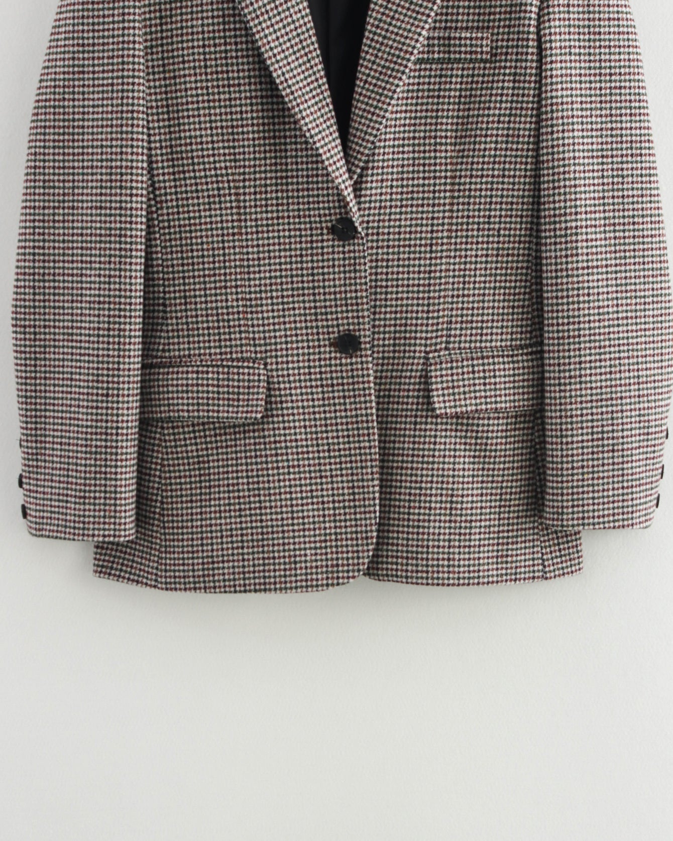 Classic Langry houndstooth wool blazer in brown and white, fashion ملابس
