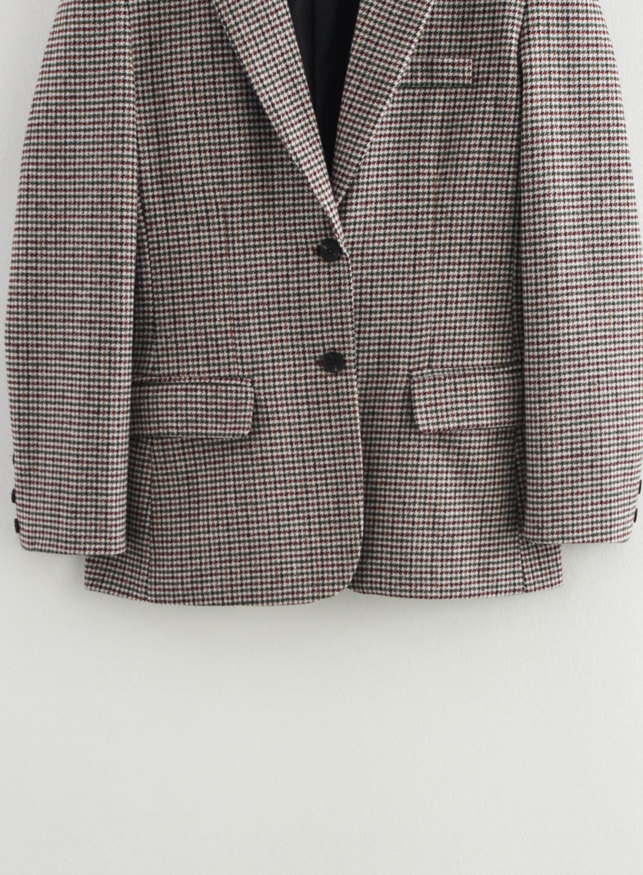 Classic Langry houndstooth wool blazer in brown and white, fashion ملابس