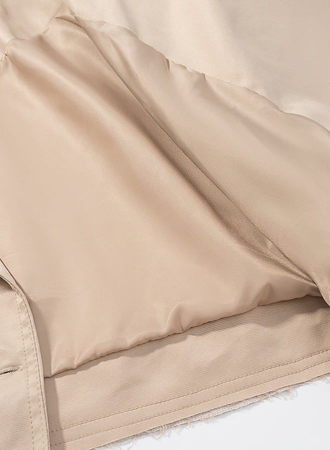 Casual beige cotton Langry fashion trench coat with pocket detail