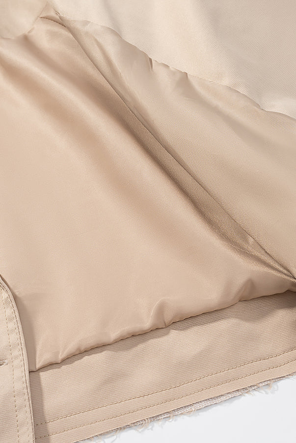 Casual beige cotton Langry fashion trench coat with pocket detail