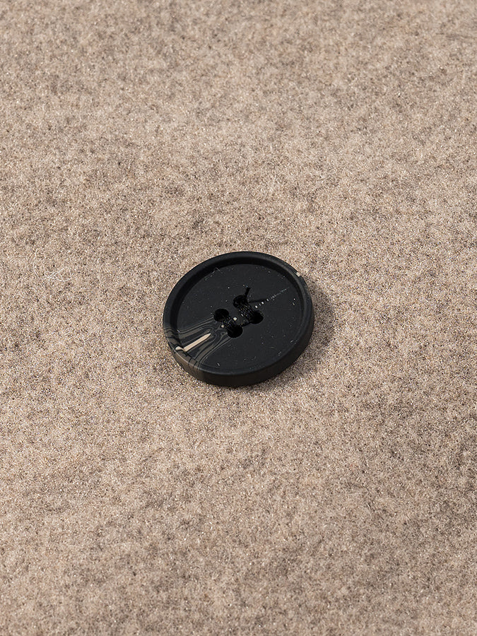 Black langry fashion coat button with two holes in woolen style