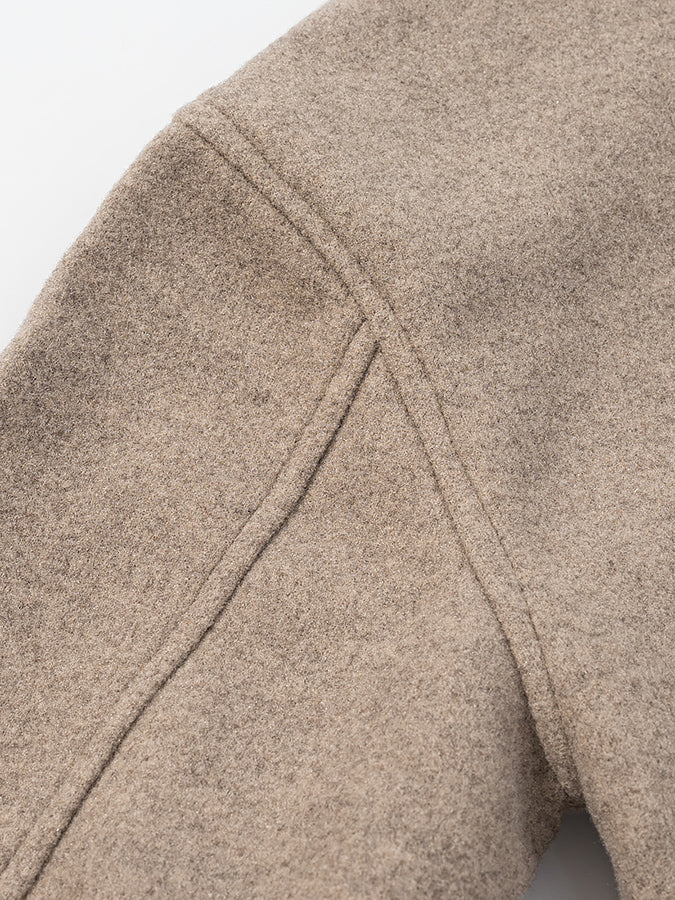 Langry beige wool jacket with classic collar and button closure