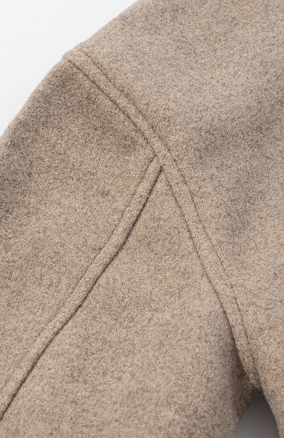 Langry beige wool jacket with classic collar and button closure