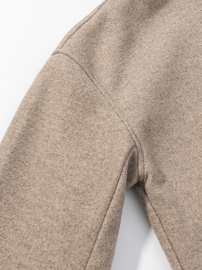 Beige wool coat with black buttons in Langry fashion ملابس