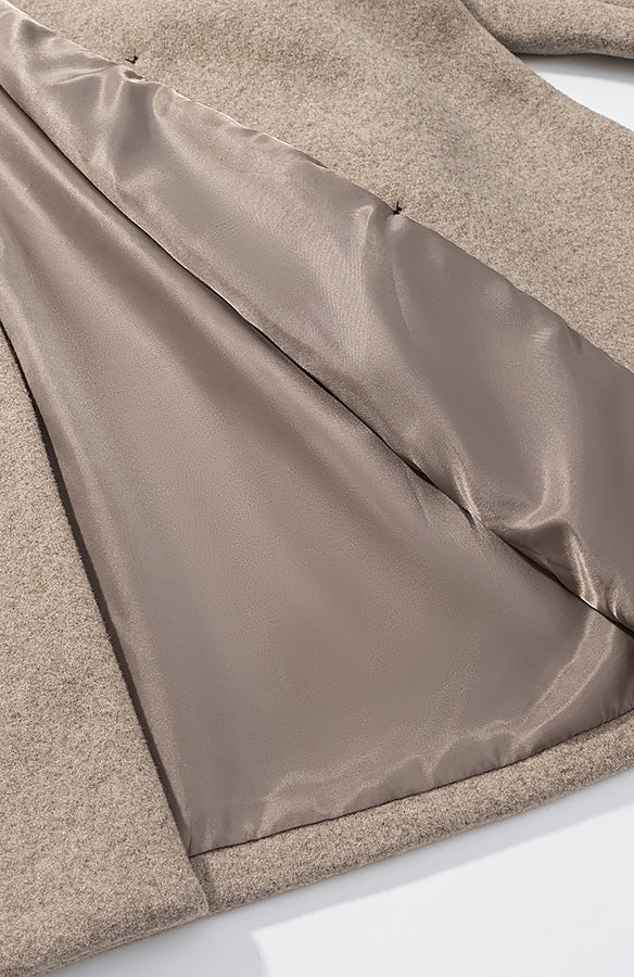 Langry fashion beige cashmere cardigan with woolen coat details