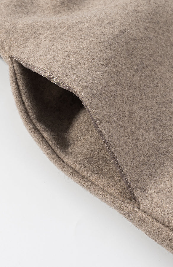 Langry fashion beige wool blend throw pillow with textured surface and hidden zipper