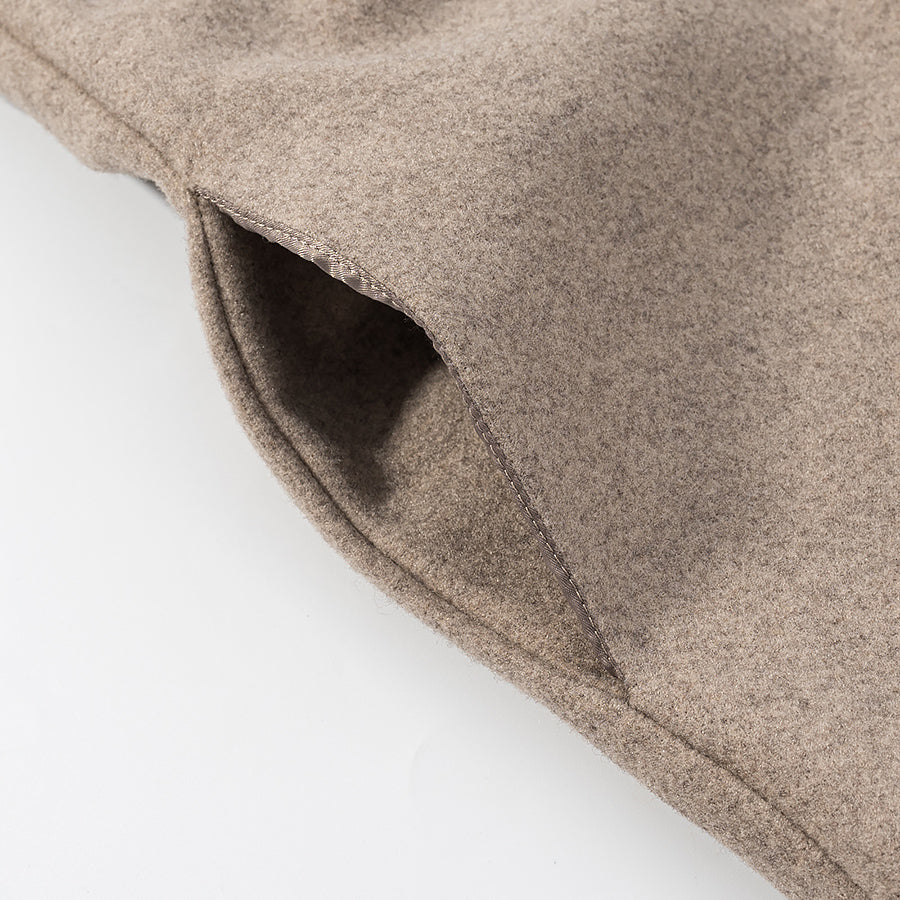 Langry fashion beige wool blend throw pillow with textured surface and hidden zipper