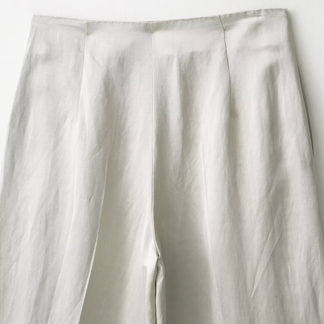 Elegant white linen pleated pants in Langry fashion set