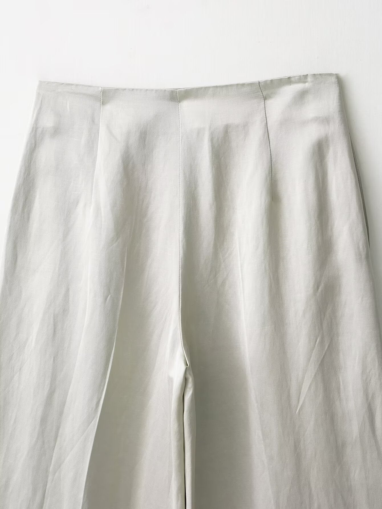 Elegant white linen pleated pants in Langry fashion set