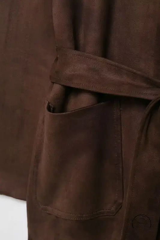 Langry fashion brown leather cargo pants with belt loops and pockets