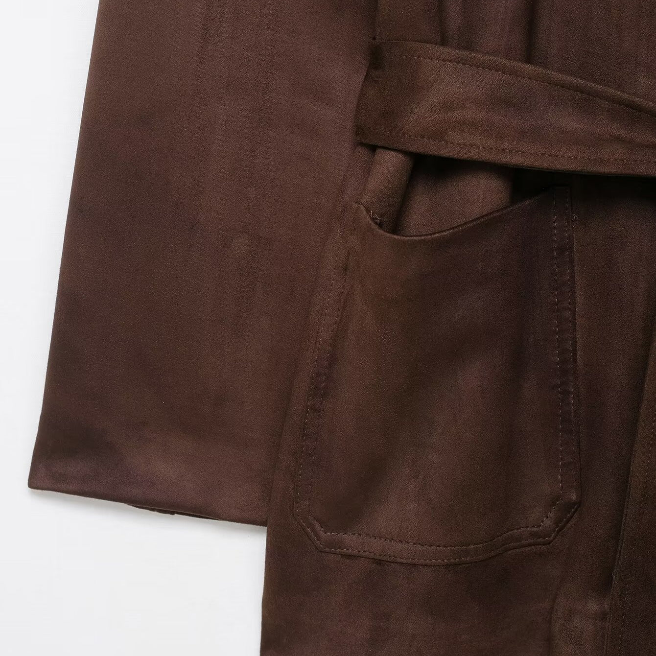 Langry fashion brown suede pants with belt loop and pocket details