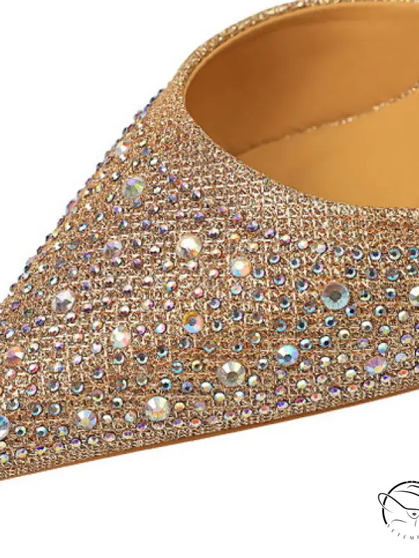 Sweet Stiletto Strap Shiny Rhinestone High Heel